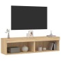 Muebles para TV con luces LED 2 uds roble Sonoma 60x30x30 cm de , Muebles TV - Ref: Foro24-837132, Precio: 85,47 €, Descuento: %