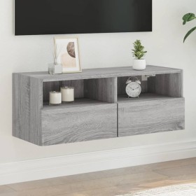 Mueble de pared TV madera de ingeniería Sonoma gris 80x30x30 cm von , TV-Möbel - Ref: Foro24-836878, Preis: 51,10 €, Rabatt: %