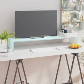 Mueble TV/Elevador de monitor cristal verde 100x30x13 cm by , TV Furniture - Ref: Foro24-244147, Price: 95,26 €, Discount: %