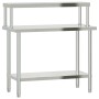 Mesa de trabajo para cocina con estante acero inox 110x55x120cm de , Restauración - Ref: Foro24-3208895, Precio: 225,19 €, De...