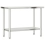 Mesa de trabajo para cocina con estante acero inox 110x55x120cm de , Restauración - Ref: Foro24-3208895, Precio: 225,19 €, De...