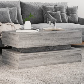 Mesa de centro con luces LED gris Sonoma 90x50x40 cm by , Coffee table - Ref: Foro24-839866, Price: 114,64 €, Discount: %