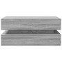 Mesa de centro con luces LED gris Sonoma 90x50x40 cm by , Coffee table - Ref: Foro24-839866, Price: 114,51 €, Discount: %