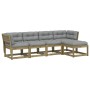 Set de sofás jardín 5 pzas con cojines madera pino impregnada de , Conjuntos de jardín - Ref: Foro24-3217009, Precio: 503,65 ...
