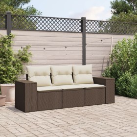 Set sofás de jardín 3 piezas y cojines ratán sintético marrón von , Gartensets - Ref: Foro24-3254600, Preis: 237,52 €, Rabatt: %