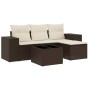 Set comedor de jardín 5 piezas y cojines ratán sintético marrón by , Garden sets - Ref: Foro24-3254820, Price: 329,17 €, Disc...