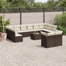 Set de sofás de jardín con cojines 13 piezas ratán PE marrón by , Garden sets - Ref: Foro24-3218443, Price: 848,42 €, Discoun...