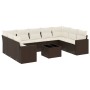 Set de sofás de jardín 10 pzas y cojines ratán sintético marrón von , Modulare Sofas für den Außenbereich - Ref: Foro24-32517...