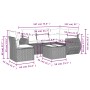 Set sofás de jardín 6 piezas y cojines ratán sintético marrón by , Garden sets - Ref: Foro24-3253720, Price: 431,29 €, Discou...
