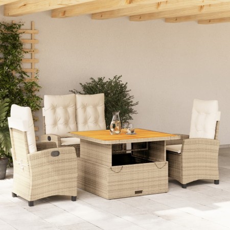 Set de comedor jardín con cojines 4 pzas ratán sintético beige von , Gartensets - Ref: Foro24-3277416, Preis: 602,77 €, Rabat...