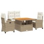 Set de comedor jardín con cojines 4 pzas ratán sintético beige von , Gartensets - Ref: Foro24-3277416, Preis: 602,77 €, Rabat...