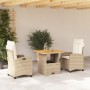 Set comedor de jardín 3 pzas con cojines ratán sintético beige by , Garden sets - Ref: Foro24-3277409, Price: 347,09 €, Disco...