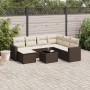 Set of 8 garden sofas and cushions synthetic rattan brown by , Garden sets - Ref: Foro24-3219303, Price: 509,94 €, Discount: %