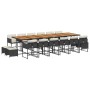 Set de muebles jardín 17 pzas con cojines ratán sintético negro de , Conjuntos de jardín - Ref: Foro24-3211371, Precio: 870,16 €