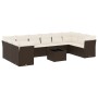 Set Gartensofas 11 Stück Kissen synthetisches Rattan braun von , Gartensets - Ref: Foro24-3250052, Preis: 672,25 €, Rabatt: %