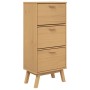 OLDEN Schuhregal Kiefernholz massiv braun 55x35x120 cm von , Schuhregale und Schuhorganisatoren - Ref: Foro24-358618, Preis: ...