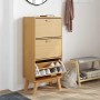 OLDEN Schuhregal Kiefernholz massiv braun 55x35x120 cm von , Schuhregale und Schuhorganisatoren - Ref: Foro24-358618, Preis: ...