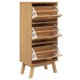 OLDEN Schuhregal Kiefernholz massiv braun 55x35x120 cm von , Schuhregale und Schuhorganisatoren - Ref: Foro24-358618, Preis: ...