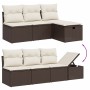 Set sofás de jardín 8 piezas y cojines ratán sintético marrón by , Garden sets - Ref: Foro24-3264469, Price: 536,47 €, Discou...