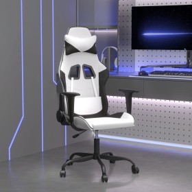 Silla gaming de masaje cuero sintético blanco y negro de , Sillones para videojuegos - Ref: Foro24-345409, Precio: 120,30 €, ...