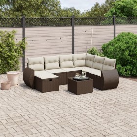 Set sofás de jardín 8 piezas y cojines ratán sintético marrón de , Conjuntos de jardín - Ref: Foro24-3264159, Precio: 539,78 ...