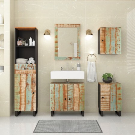 5-teiliges Badmöbel-Set aus massivem Recyclingholz von , Badezimmermöbel - Ref: Foro24-3200647, Preis: 423,25 €, Rabatt: %