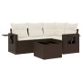 5-teiliges Garten-Esszimmerset und Kissen Kunstrattan braun von , Gartensets - Ref: Foro24-3252460, Preis: 360,36 €, Rabatt: %