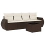 5-piece garden dining set and cushions synthetic rattan brown by , Garden sets - Ref: Foro24-3253430, Price: 340,70 €, Discou...