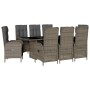 Set comedor jardín 9 pzas y cojines ratán sintético gris by , Garden sets - Ref: Foro24-3213528, Price: 1,00 €, Discount: %
