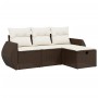 Set of 4 garden sofas and cushions synthetic rattan brown by , Garden sets - Ref: Foro24-3264069, Price: 274,51 €, Discount: %