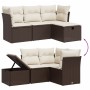 Set of 4 garden sofas and cushions synthetic rattan brown by , Garden sets - Ref: Foro24-3264069, Price: 274,51 €, Discount: %