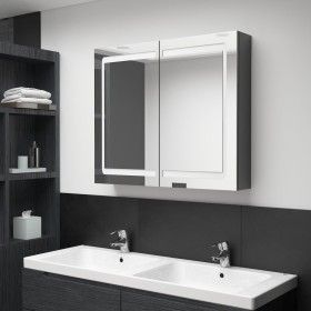 Bathroom cabinet with LED mirror glossy gray 80x12x68 cm by vidaXL, bathroom vanities - Ref: Foro24-326514, Price: 163,02 €, ...