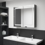Armario de baño con espejo LED gris brillante 80x12x68 cm de vidaXL, Tocadores de baño - Ref: Foro24-326514, Precio: 173,13 €