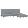 Sofá cama de 2 plazas con taburete tela gris claro by , Sofas - Ref: Foro24-3216224, Price: 289,30 €, Discount: %