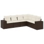 Set sofás de jardín 6 piezas y cojines ratán sintético marrón de , Conjuntos de jardín - Ref: Foro24-3254950, Precio: 437,83 ...