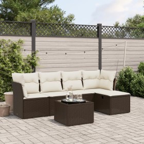 Set of 6-piece garden sofas and cushions synthetic rattan brown by , Garden sets - Ref: Foro24-3263149, Price: 343,81 €, Disc...