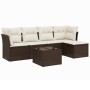 Set of 6-piece garden sofas and cushions synthetic rattan brown by , Garden sets - Ref: Foro24-3263149, Price: 338,44 €, Disc...