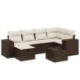 7-piece garden sofa set with brown PE rattan cushions by , Garden sets - Ref: Foro24-3264429, Price: 457,13 €, Discount: %