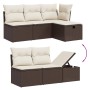 7-piece garden sofa set with brown PE rattan cushions by , Garden sets - Ref: Foro24-3264429, Price: 457,13 €, Discount: %