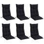 Cojines para silla respaldo alto 6 uds tela a cuadros negro von , Kissen für Stühle und Sofas - Ref: Foro24-377652, Preis: 11...