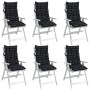 Cojines para silla respaldo alto 6 uds tela a cuadros negro von , Kissen für Stühle und Sofas - Ref: Foro24-377652, Preis: 11...