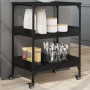 Carrito de cocina madera de ingeniería negro 60x41x80,5 cm by , Kitchen and dining carts - Ref: Foro24-842401, Price: 84,49 €...