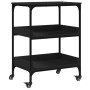 Carrito de cocina madera de ingeniería negro 60x41x80,5 cm by , Kitchen and dining carts - Ref: Foro24-842401, Price: 84,49 €...