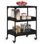 Carrito de cocina madera de ingeniería negro 60x41x80,5 cm by , Kitchen and dining carts - Ref: Foro24-842401, Price: 84,49 €...