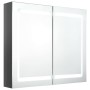 Armario de baño con espejo LED gris brillante 80x12x68 cm de vidaXL, Tocadores de baño - Ref: Foro24-326514, Precio: 173,13 €