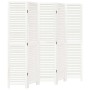 Biombo separador de 5 paneles madera maciza Paulownia blanco de , Divisores de ambientes - Ref: Foro24-358838, Precio: 138,58...