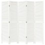 Biombo separador de 5 paneles madera maciza Paulownia blanco de , Divisores de ambientes - Ref: Foro24-358838, Precio: 138,58...