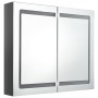 Armario de baño con espejo LED gris brillante 80x12x68 cm de vidaXL, Tocadores de baño - Ref: Foro24-326514, Precio: 173,13 €