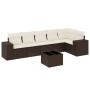 7-piece garden sofa set with brown PE rattan cushions by , Garden sets - Ref: Foro24-3222602, Price: 483,93 €, Discount: %