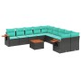 Set de sofás de jardín 11 pzas y cojines ratán sintético negro by , Garden sets - Ref: Foro24-3227198, Price: 832,47 €, Disco...